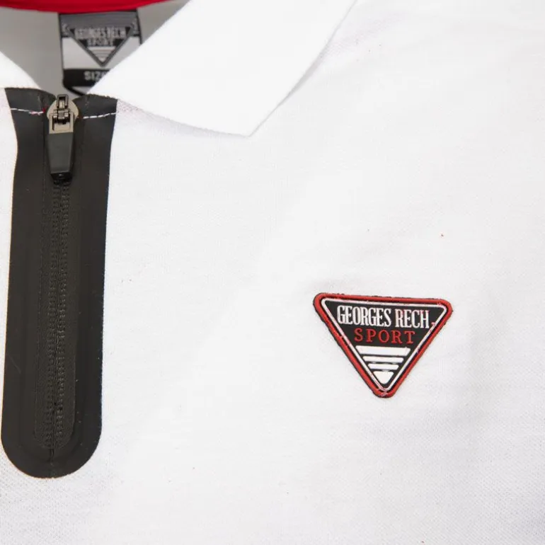 Polo color block col zippé avec logo écusson Homme GEORGES RECH