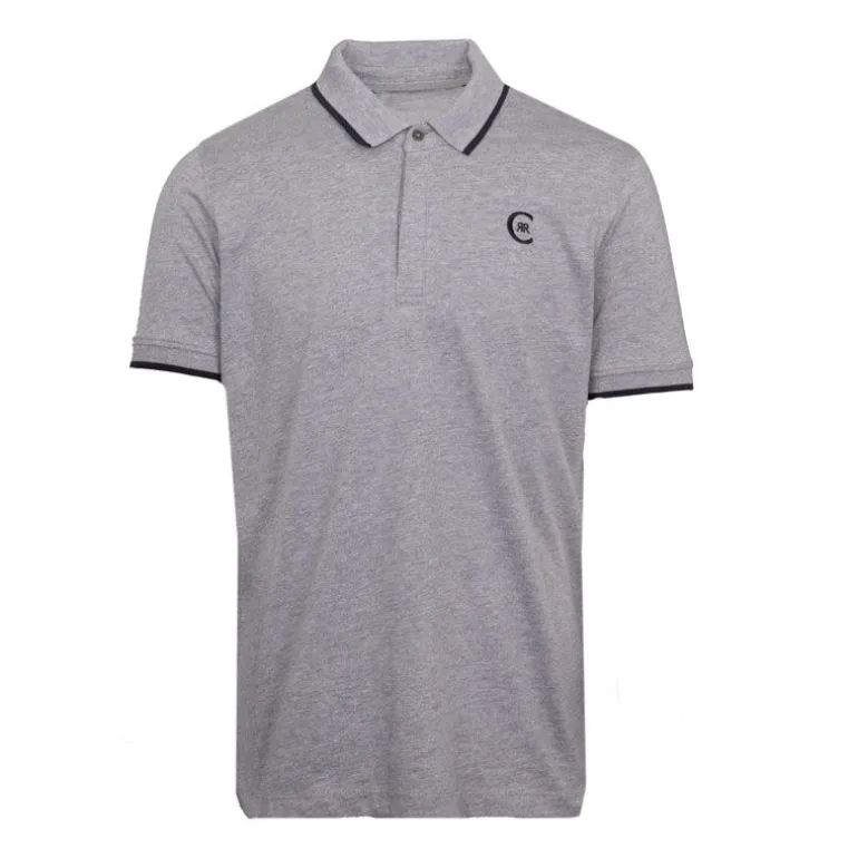 Polo coton chiné liseré manches logo brodé Homme CERRUTI