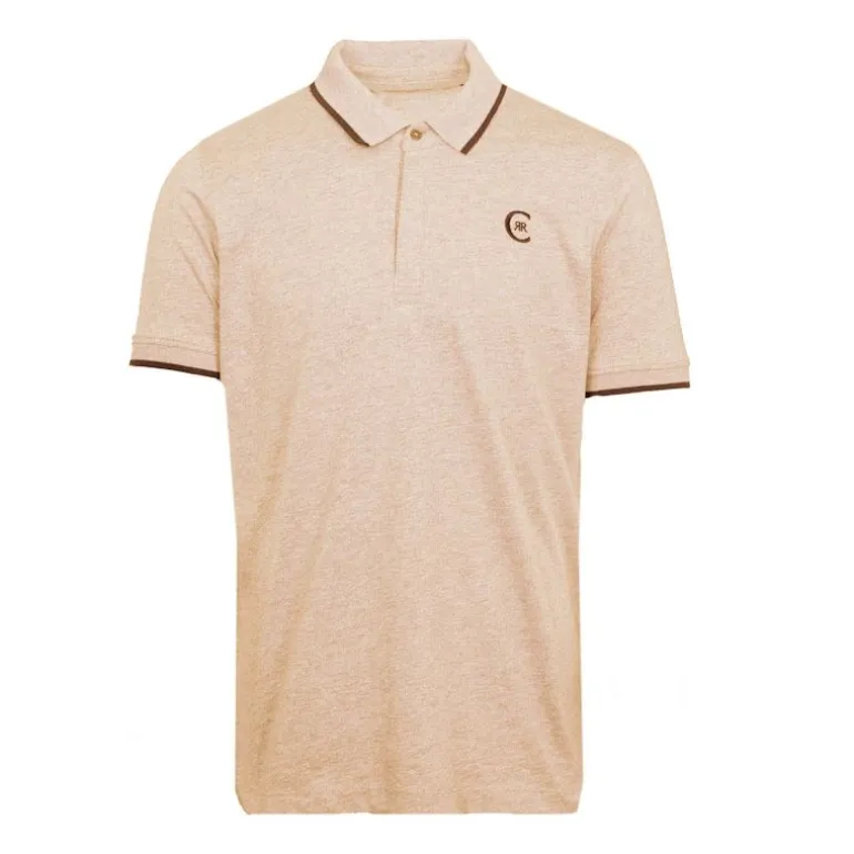 Polo coton chiné liseré manches logo brodé Homme CERRUTI