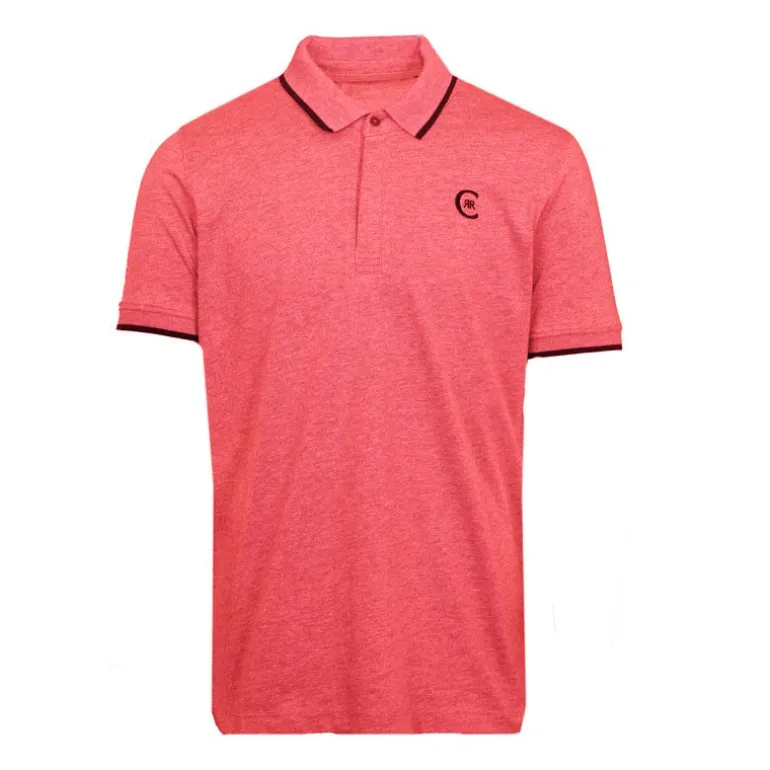 Polo coton chiné liseré manches logo brodé Homme CERRUTI