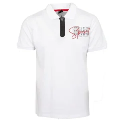 Polo coton col zippé imprimé Sport manuscrit Homme GEORGES RECH