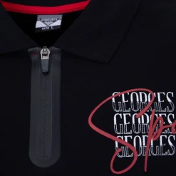 Polo coton col zippé imprimé Sport manuscrit Homme GEORGES RECH