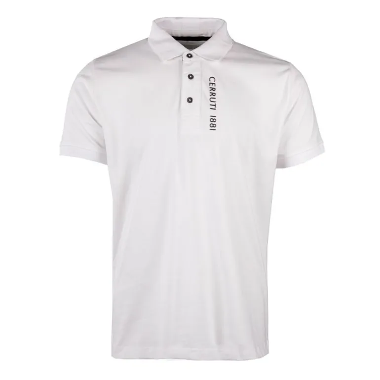 Polo en coton velino logo brodé vertical Homme CERRUTI