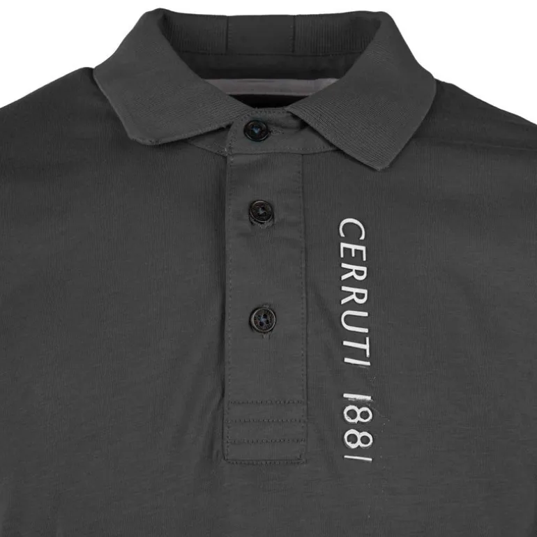 Polo en coton velino logo brodé vertical Homme CERRUTI