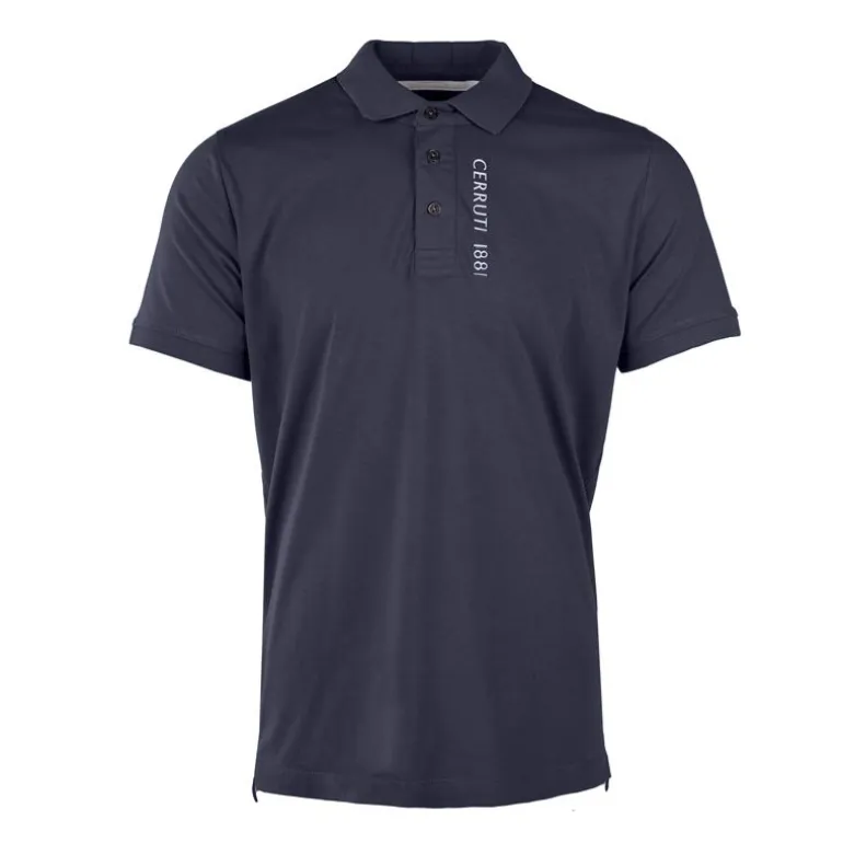 Polo en coton velino logo brodé vertical Homme CERRUTI