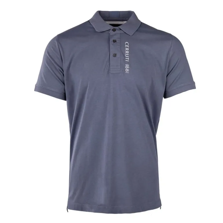 Polo en coton velino logo brodé vertical Homme CERRUTI