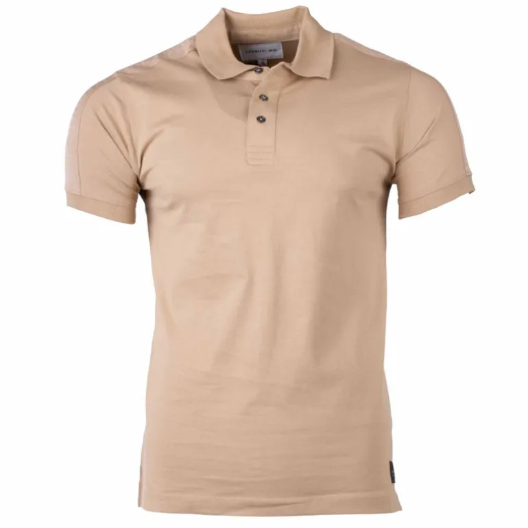 Polo manches courtes coton doux bande logo épaule ballabile Homme CERRUTI