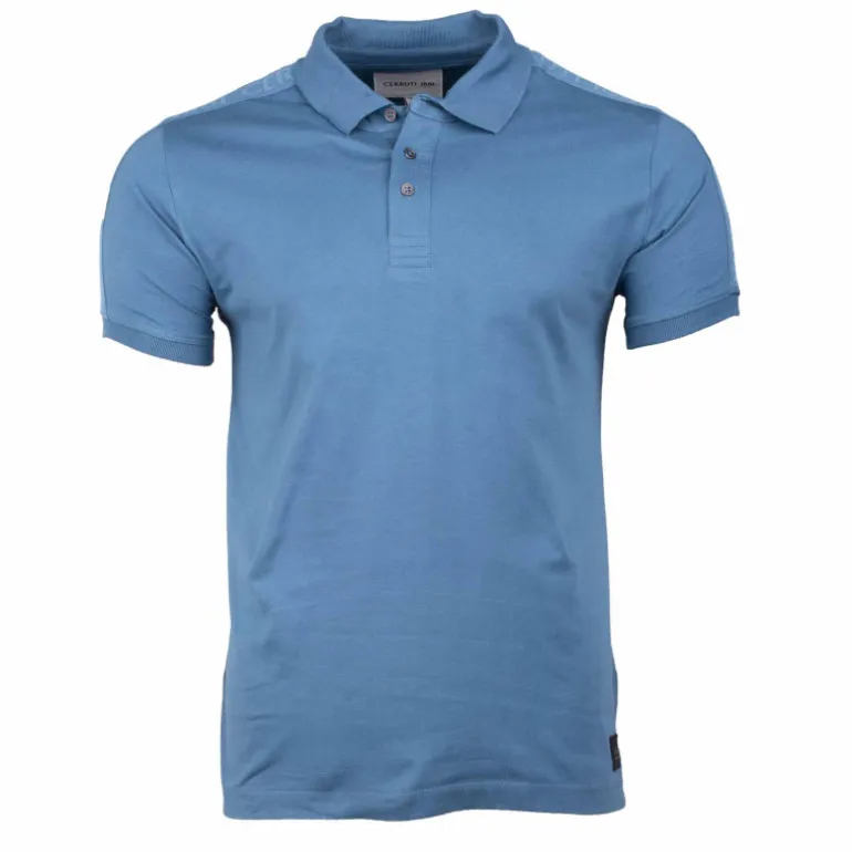 Polo manches courtes coton doux bande logo épaule ballabile Homme CERRUTI