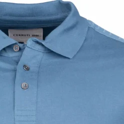 Polo manches courtes coton doux bande logo épaule ballabile Homme CERRUTI