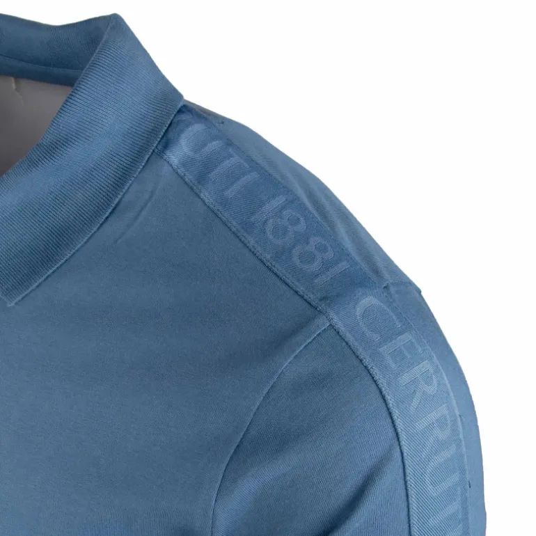 Polo manches courtes coton doux bande logo épaule ballabile Homme CERRUTI