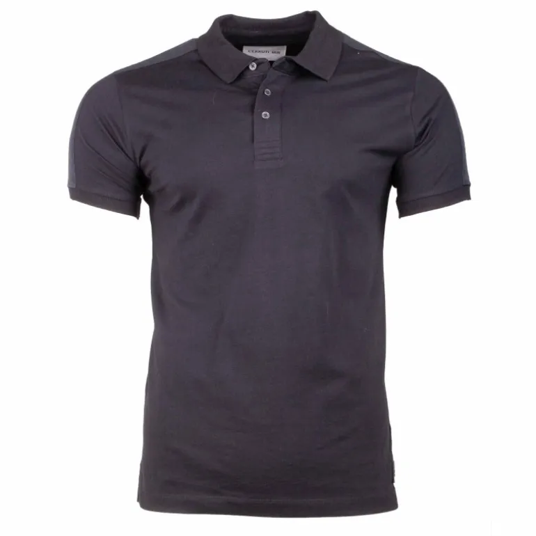 Polo manches courtes coton doux bande logo épaule ballabile Homme CERRUTI