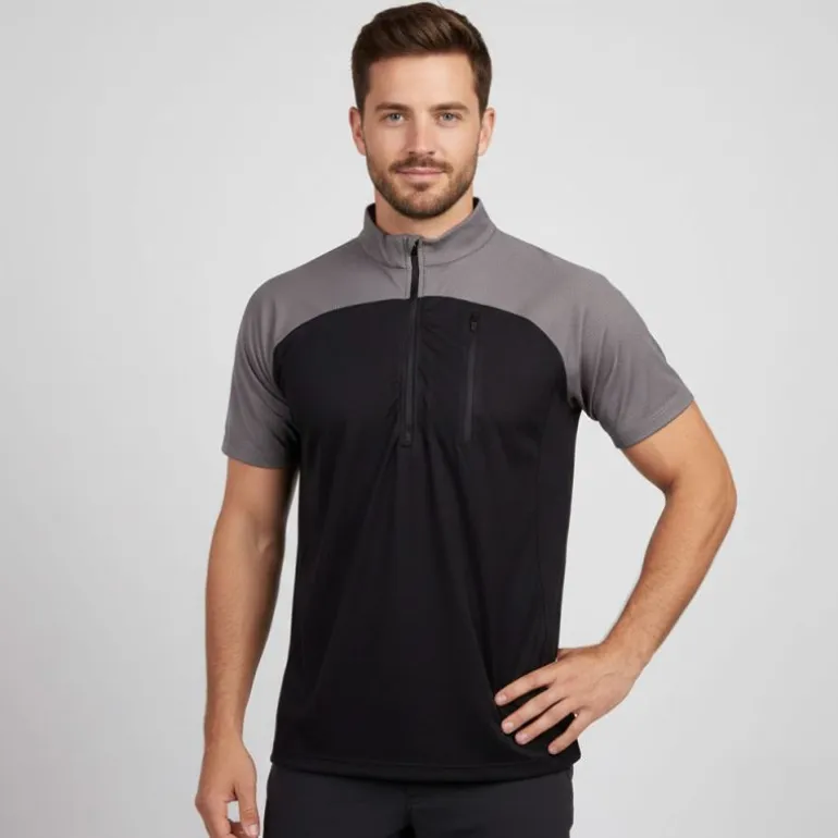 Polo technique zip bi-couleur Homme BEST MOUNTAIN