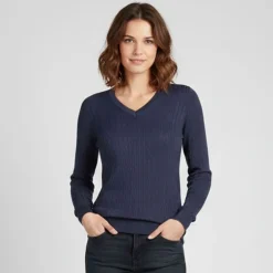Pull col v torsadé 18734 Femme BILL TORNADE