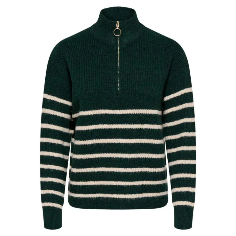 Pull à rayures tokyo fermeture semi-zippée Femme ONLY