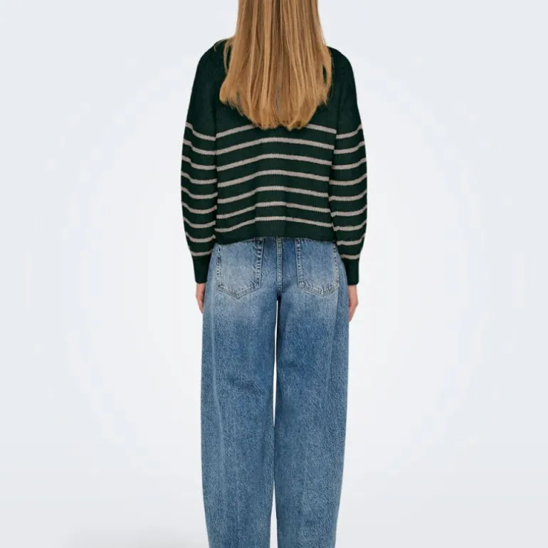 Pull à rayures tokyo fermeture semi-zippée Femme ONLY