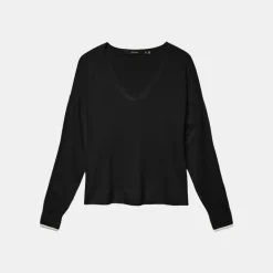 Pull breeze maille fine col v avec liseré Femme VERO MODA
