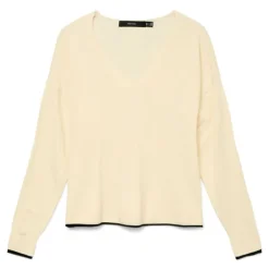 Pull breeze maille fine col v avec liseré Femme VERO MODA