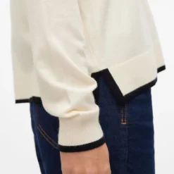 Pull breeze maille fine col v avec liseré Femme VERO MODA