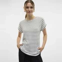 Pull Brianna à rayures en maille fine col rond Femme VERO MODA
