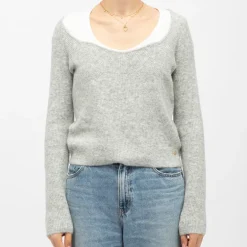 Pull col bateau gris chiné mila Femme LA PETITE ETOILE