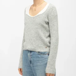Pull col bateau gris chiné mila Femme LA PETITE ETOILE