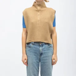 Pull col montant maeva sans manches avec zip Femme LA PETITE ETOILE