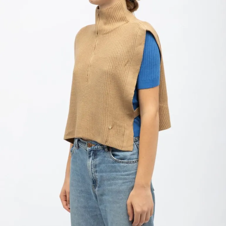 Pull col montant maeva sans manches avec zip Femme LA PETITE ETOILE