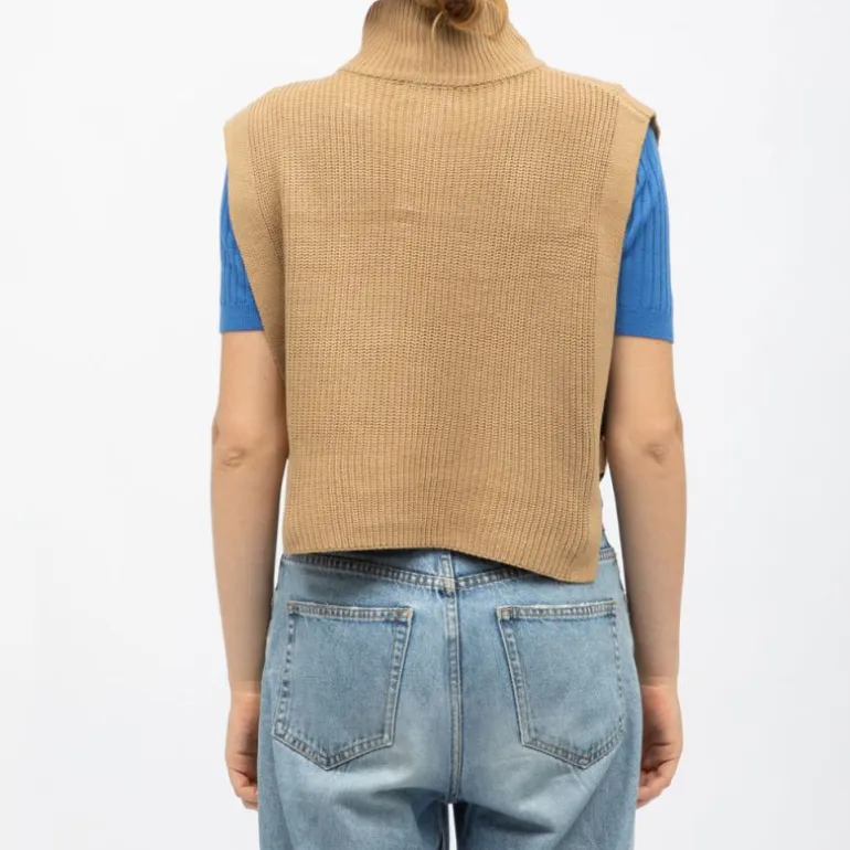 Pull col montant maeva sans manches avec zip Femme LA PETITE ETOILE