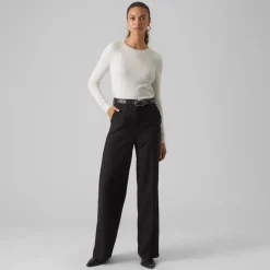 Pull col rond bouton poignet maille fine Femme VERO MODA