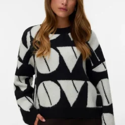 Pull col rond imprimé Love Femme VERO MODA