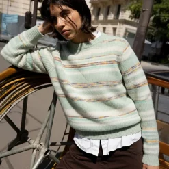 Pull col rond leo doux à rayures Femme ANTIK BATIK