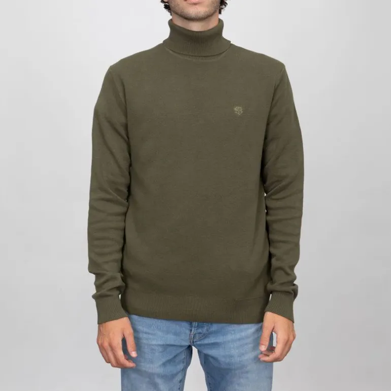 Pull col roulé maille fine couleur unie Homme BILL TORNADE