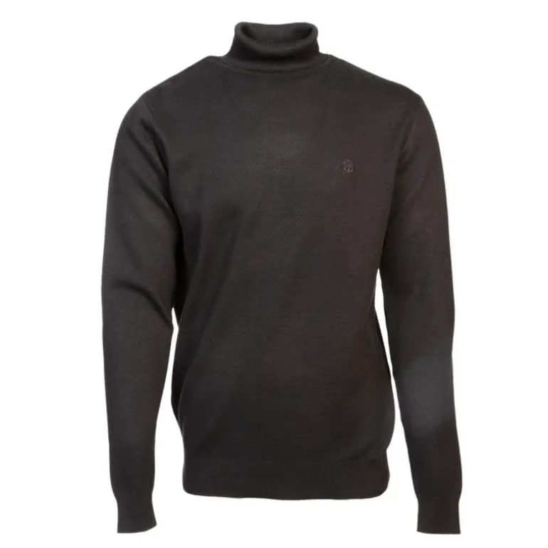 Pull col roulé maille fine couleur unie Homme BILL TORNADE