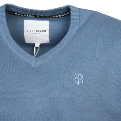 Pull col v maille fine manches longues Homme BILL TORNADE