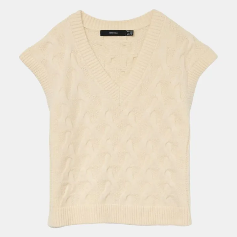 Pull col v maille torsadée vmpiper Femme VERO MODA