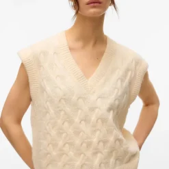 Pull col v maille torsadée vmpiper Femme VERO MODA