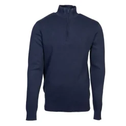 Pull col zippé coton ajusté Homme BILL TORNADE
