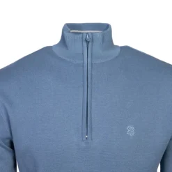 Pull col zippé coton ajusté Homme BILL TORNADE