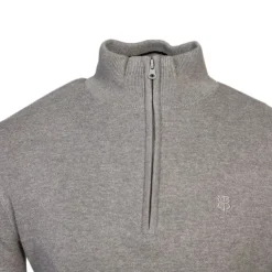 Pull col zippé coton ajusté Homme BILL TORNADE