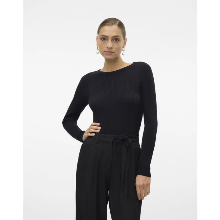 Pull cotelé holly karis décolleté dos Femme VERO MODA