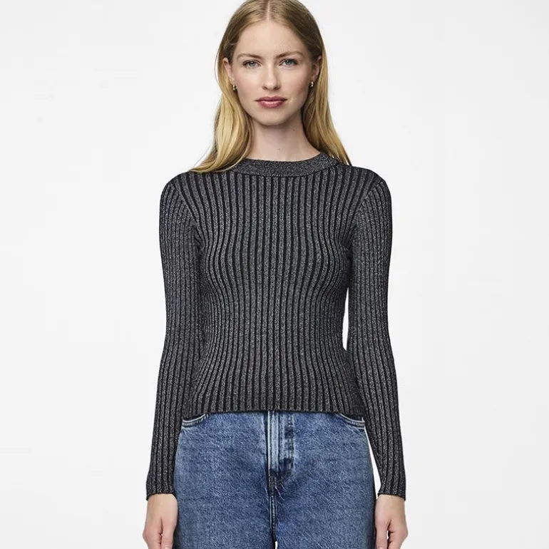 Pull Crista lurex brillant ajusté Femme PIECES