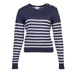 Pull femme raye bouton epaule rakel Femme BURTON OF LONDON