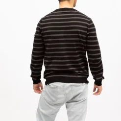 Pull fin col rond à rayures Homme DEELUXE 74