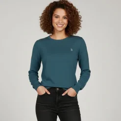 Pull fin en coton et cachemire Femme US POLO