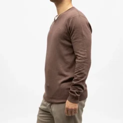 Pull fin en maille col v à boutons Homme DEELUXE 74