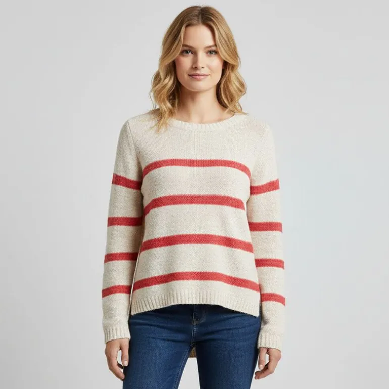 Pull geena imprimé rayures en maille Femme ONLY