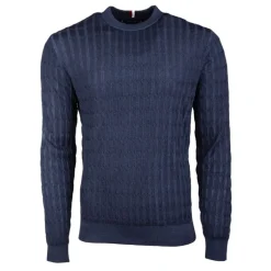 Pull laine ajustée en maille torsadée Homme TOMMY HILFIGER