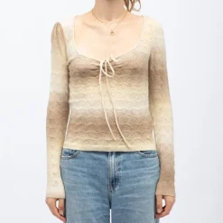 Pull maille ajourée melodie col carré dégradé Femme LA PETITE ETOILE