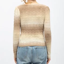 Pull maille ajourée melodie col carré dégradé Femme LA PETITE ETOILE