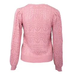 Pull maille ajourée v rose magy Femme LA PETITE ETOILE